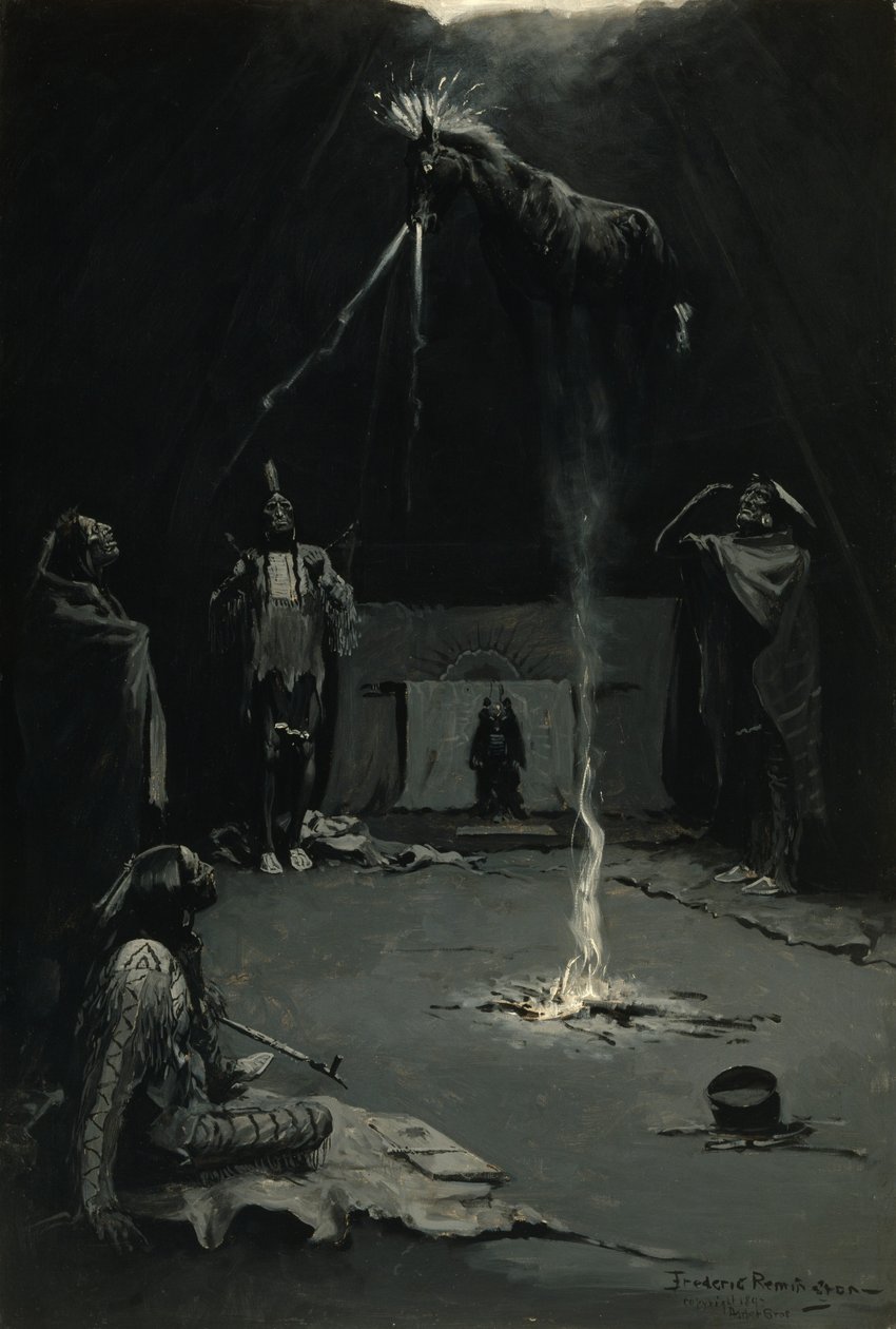 Indischer Feuergott (Der Gang des Medizinpferdes) von Frederic Remington