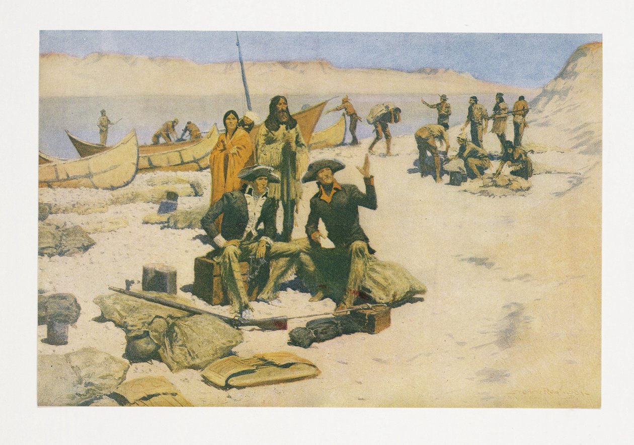 Lewis und Clark, aus Colliers Magazine, veröffentlicht 1906 von Frederic Remington