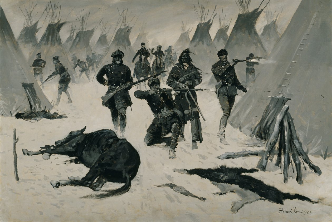 Die Niederlage von Crazy Horse von Frederic Remington