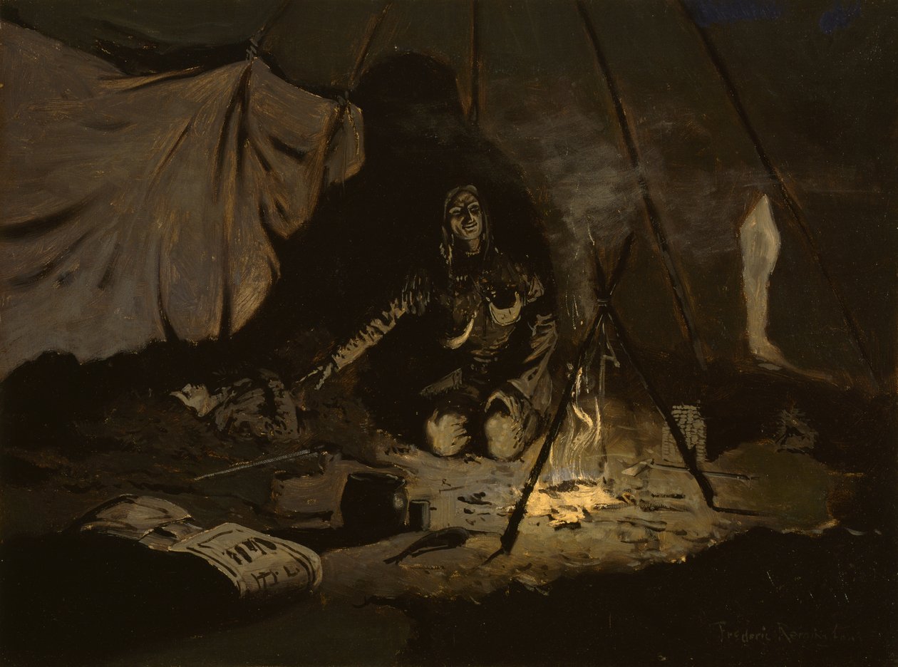 Die trockenen Blätter hielten länger als sie (ca. 1899) von Frederic Remington