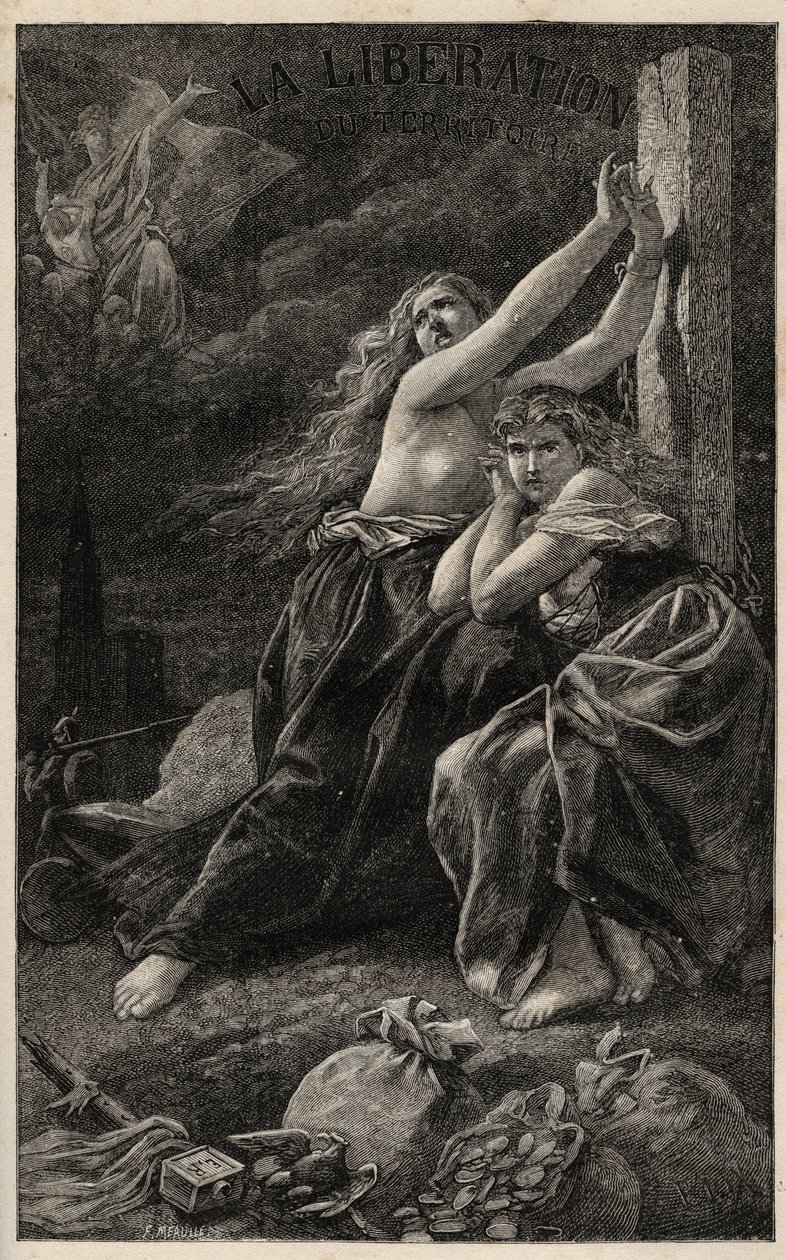 Die Befreiung des Territoriums - Elsass und Lothringen - Gravur von Frederic Theodore Lix in „Das schreckliche Jahr“ von Victor Hugo - 1874 von Frederic Theodore (after) Lix
