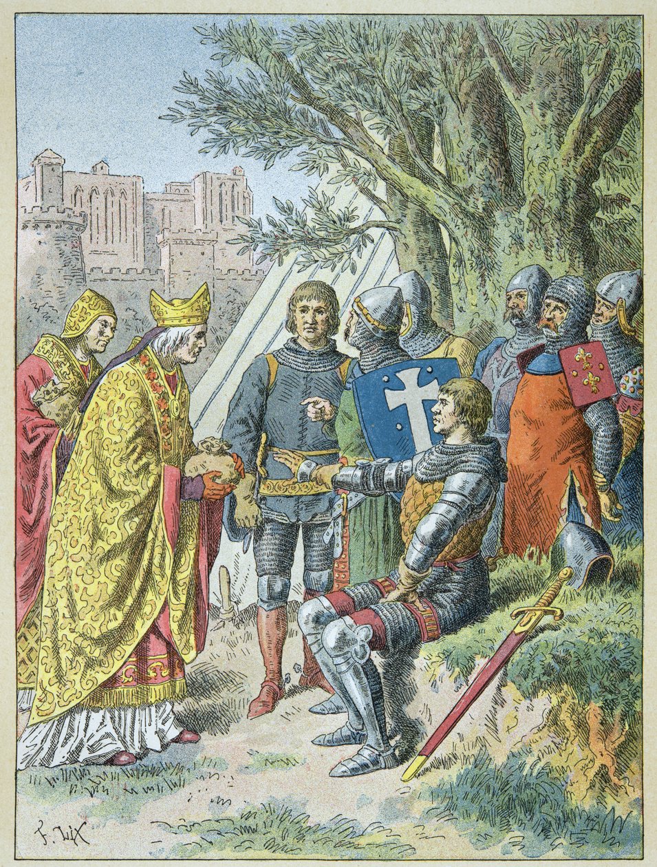 Bertrand Du Guesclin erhielt den Groll, den er suchte, um Avignon zu behalten von Frederic Theodore Lix