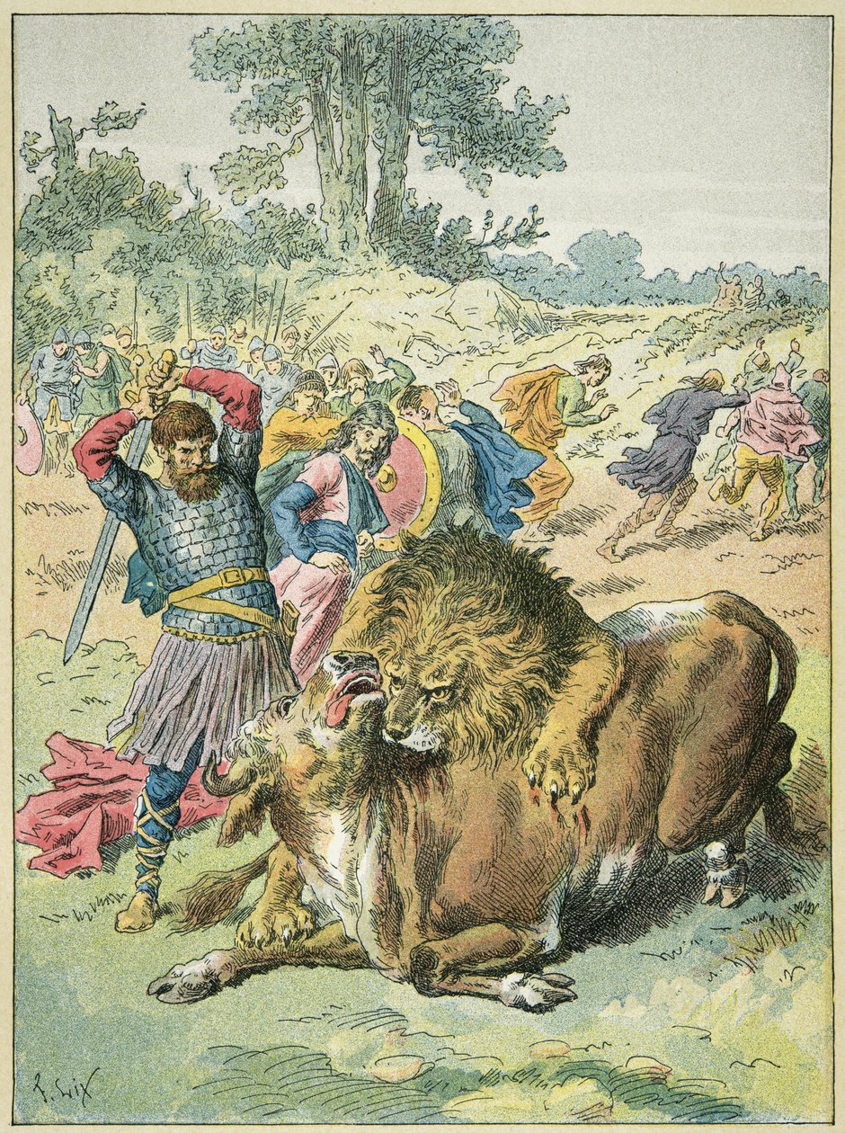 Pippin der Kleine auf dem Marsfeld Terrasse der Löwe von Frederic Theodore Lix