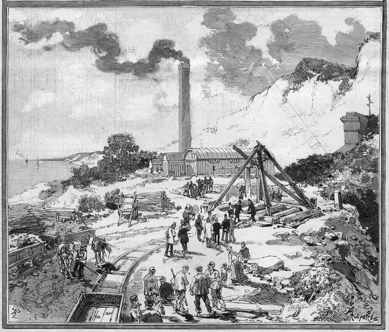 Projekt eines Unterwassertunnels zwischen Frankreich und England. von Frederic de Haenen