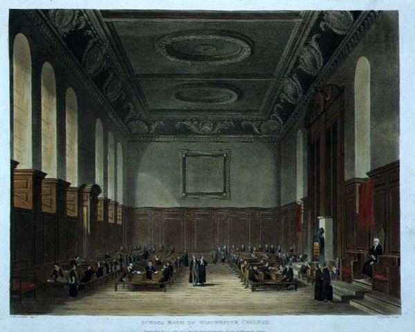 Schulzimmer des Winchester College, aus 