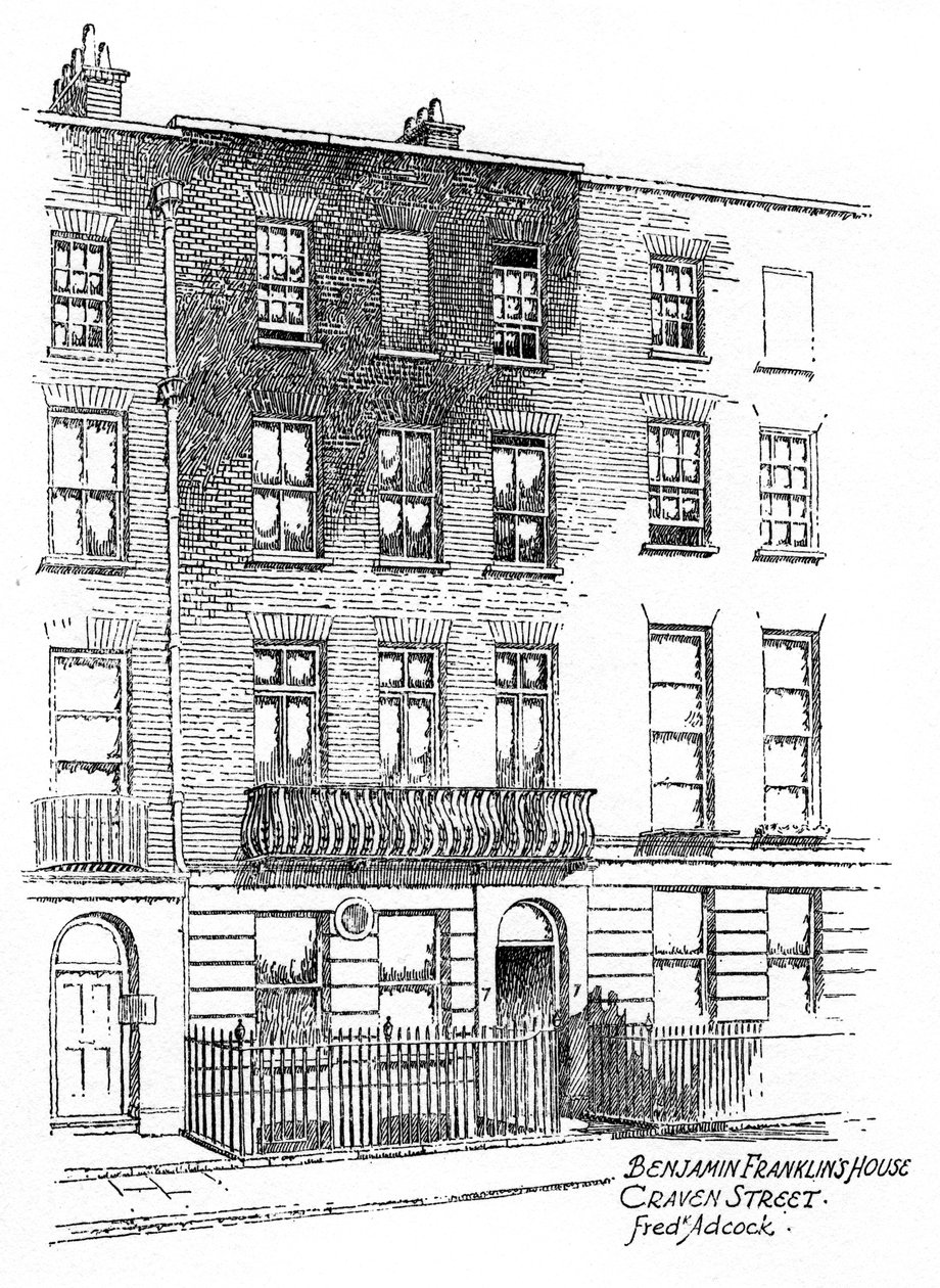 Benjamin Franklins Haus, 36 Craven Street, London, 1912 von Frederick Adcock