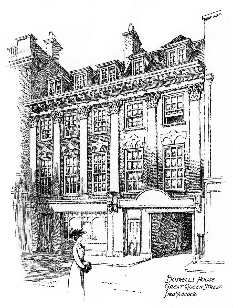 James Boswells Haus, Great Queen Street, Covent Garden, London, 1912 von Frederick Adcock