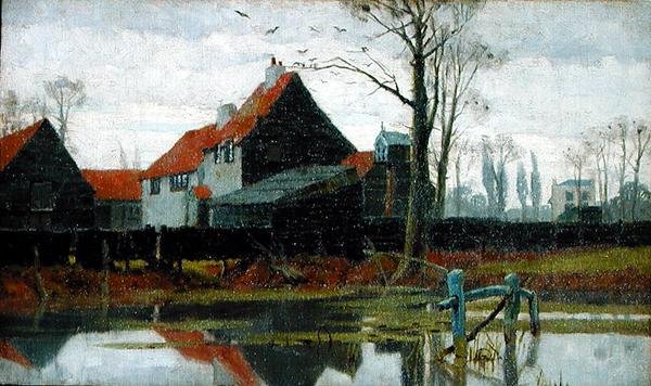 Bauerngebäude, ca. 1889 von Frederick Cayley Robinson