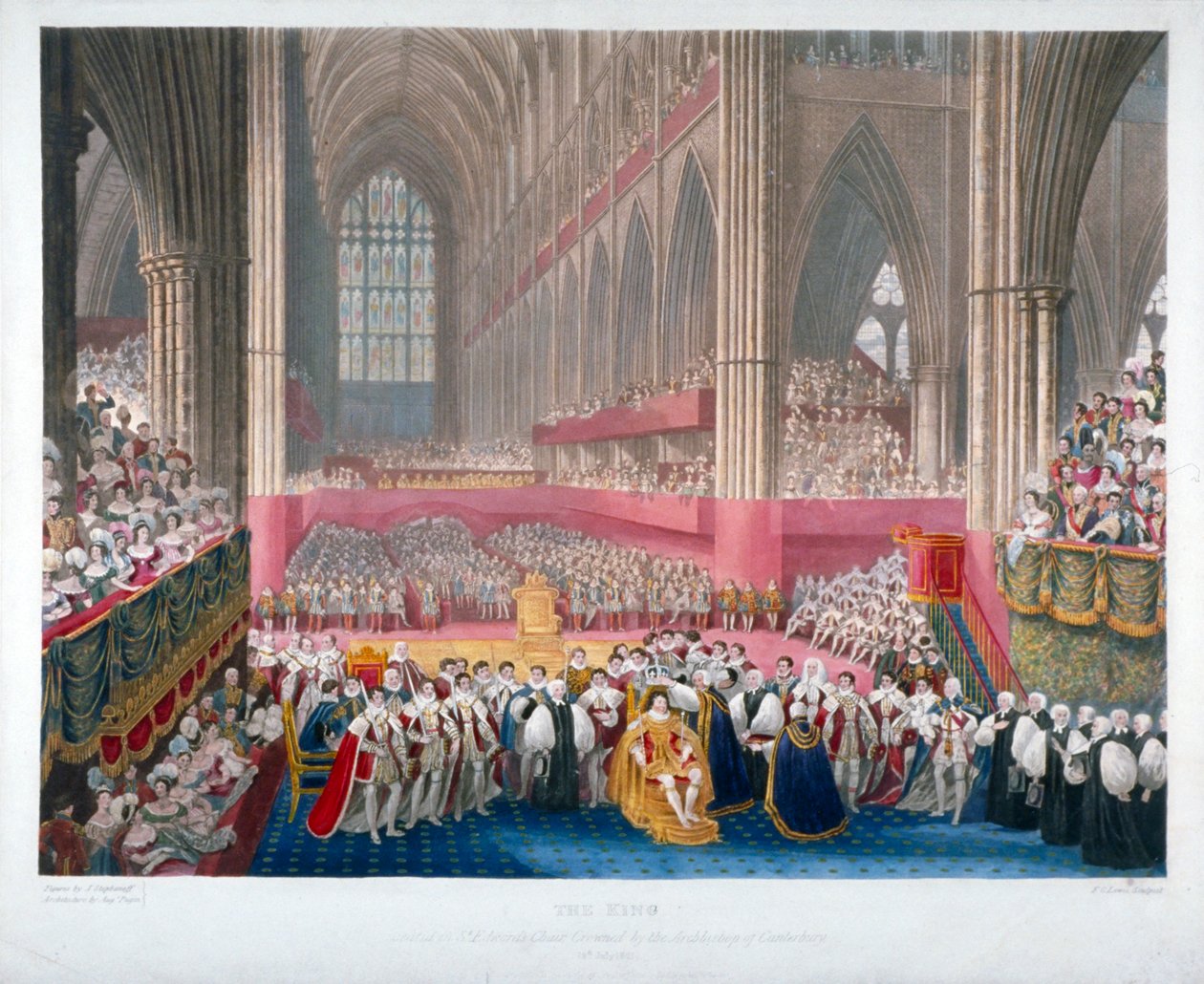 Die Krönung von König Georg IV. in der Westminster Abbey, London, 19. Juli 1821 von Frederick Christian Lewis