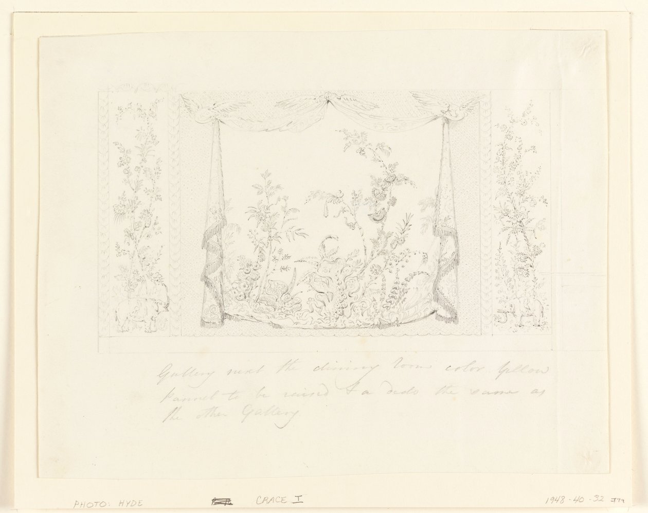 Der Royal Pavilion, Brighton, Blaues (Süd) Zeichenzimmer, Vorgeschlagene Wanddekoration, ca. 1820 von Frederick Crace