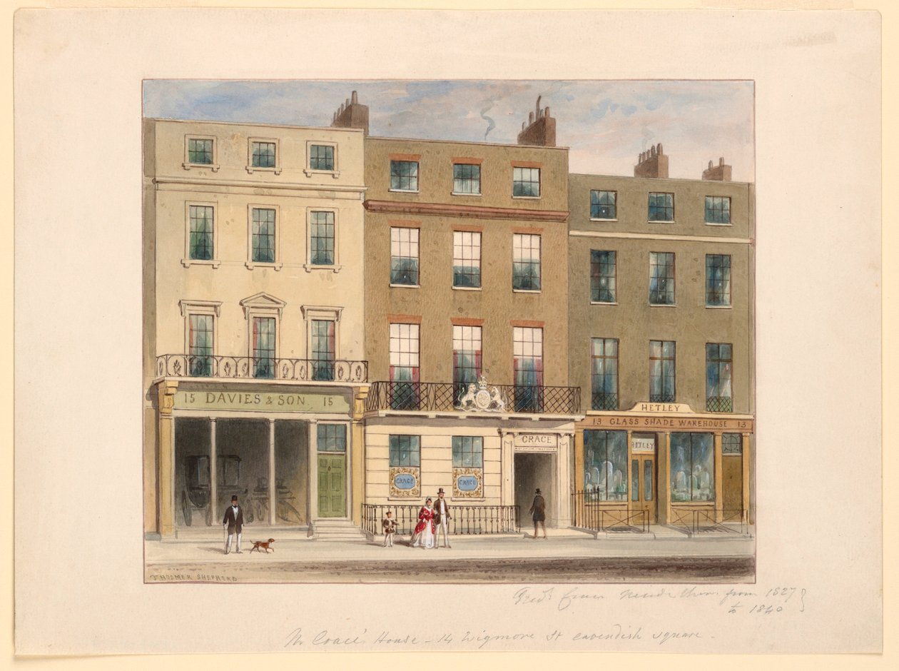 Außenansicht, Frederick Crace und Son Establishment, 14 Wigmore Street, London von Frederick Crace