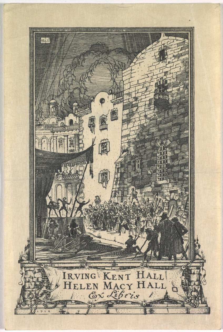 Exlibris: Irving Kent Hall und Mary Kent Hall von Frederick Garrison Hall