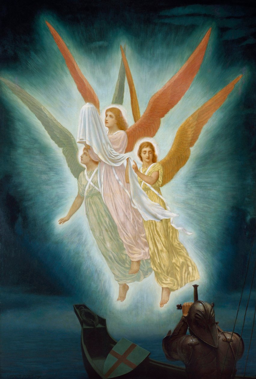 Lancelots Vision vom Heiligen Gral von Frederick Hamilton Jackson