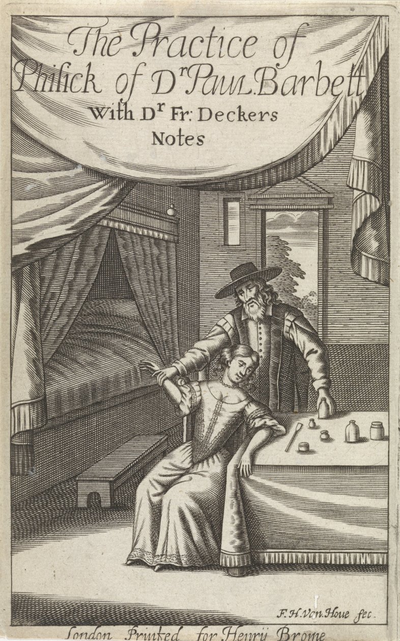 Doktor mit junger Frau in einem Interieur von Frederick Hendrick van den Hove