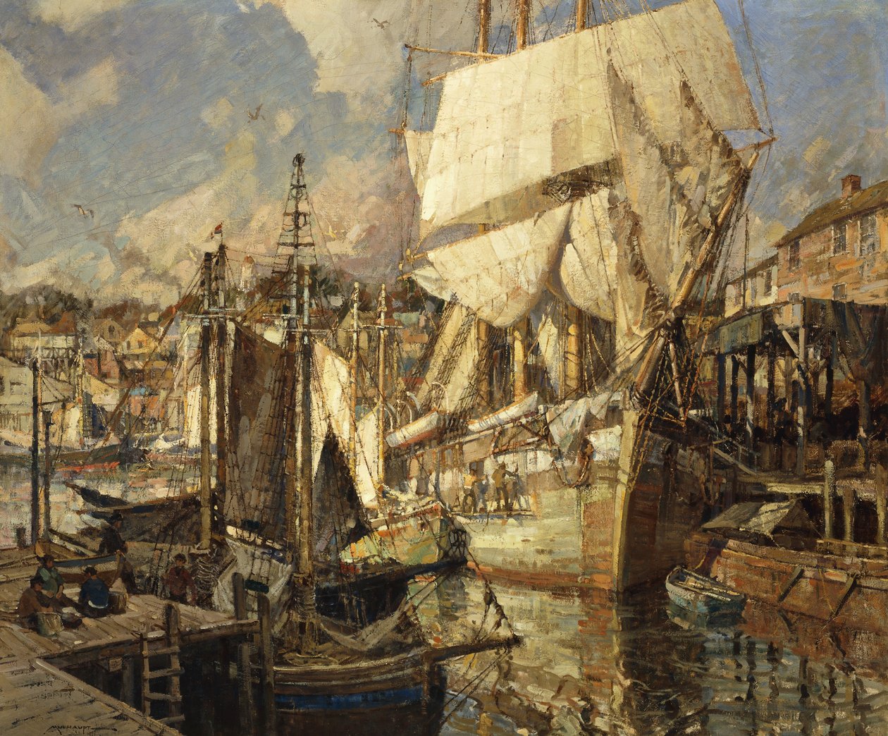 Cadiz Salzschiff, Gloucester Hafen von Frederick John Mulhaupt