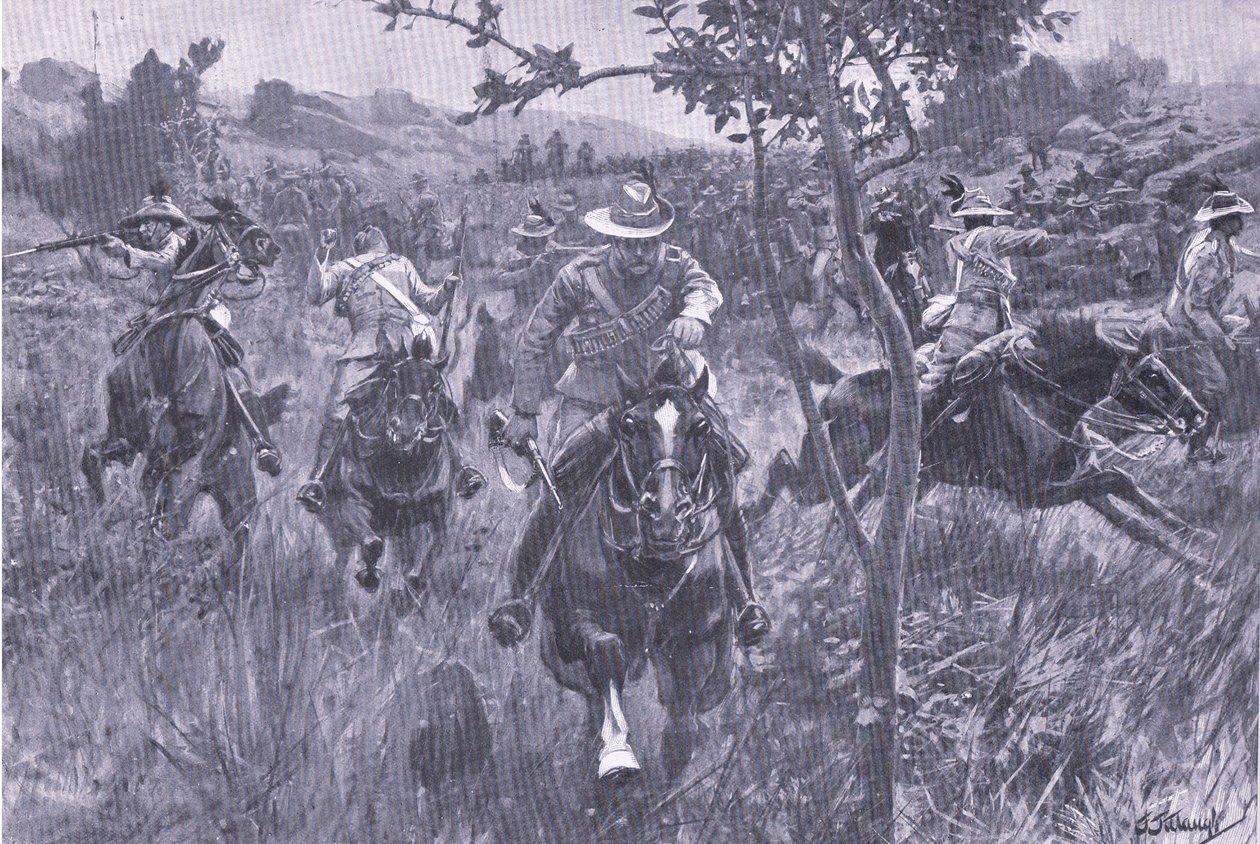 Angriff auf eine Patrouille, aus After Pretoria: Der Guerillakrieg veröffentlicht von Harmsworth Bros Limited, 1901 von Frederick Judd Waugh