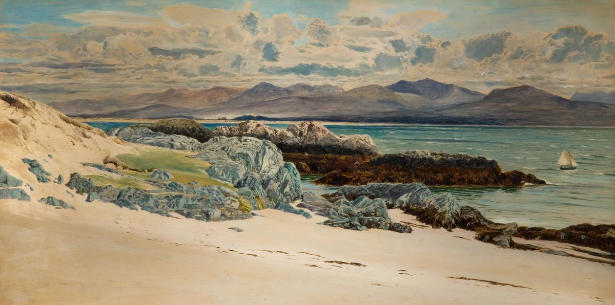 Snowdon und Caernarvon von der Insel Llanddwyn von Frederick William Hayes