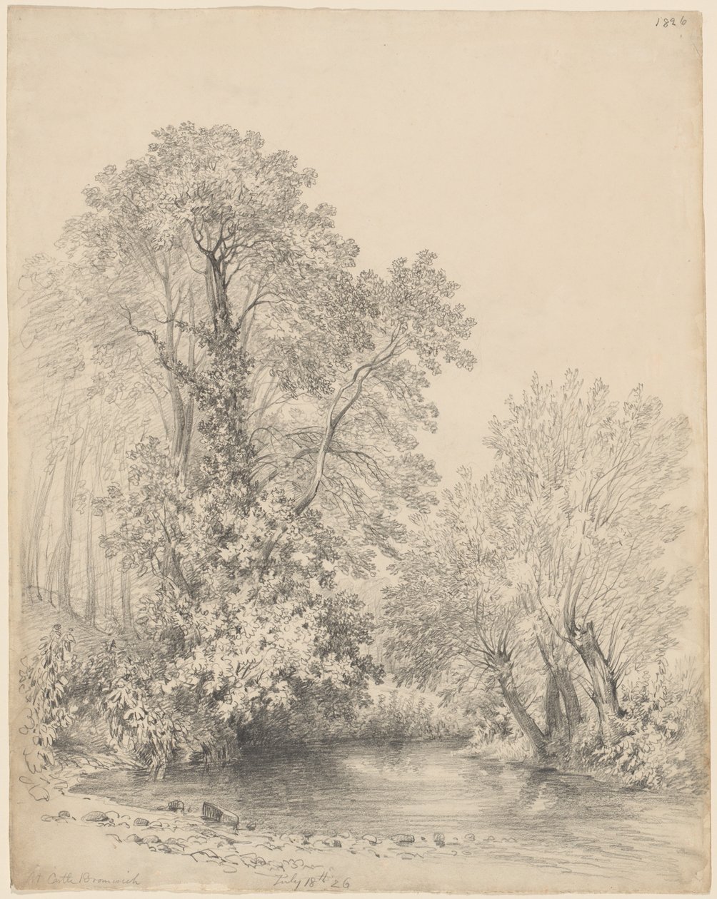 Bäume am Fluss bei Castle Bromwich von Frederick William Watts