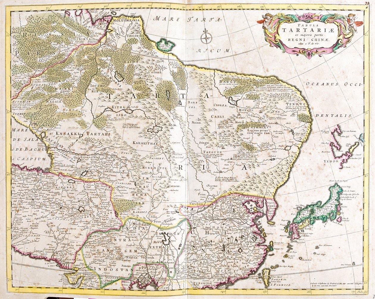 Kasachstan, Usbekistan, Turkmenistan, Iran, Afghanistan, Pakistan, Tadschikistan, Kirgisistan, China, Nordindien, Nepal, Mongolei, Bhutan, Bangladesch, Burma, Nordlaos, Nordvietnam, Taiwan, Nordkorea, Südkorea, Japan von Frederick de Wit