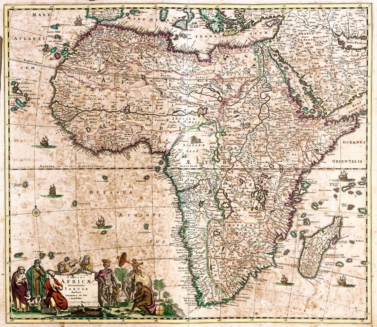 Karte von Afrika von Frederick de Wit