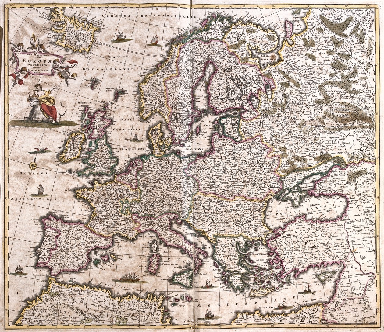 Karte von Europa von Frederick de Wit