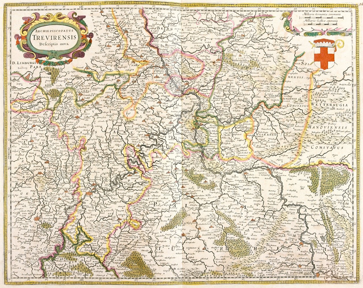 Karte des Erzbistums Trier (Deutschland) von Frederick de Wit