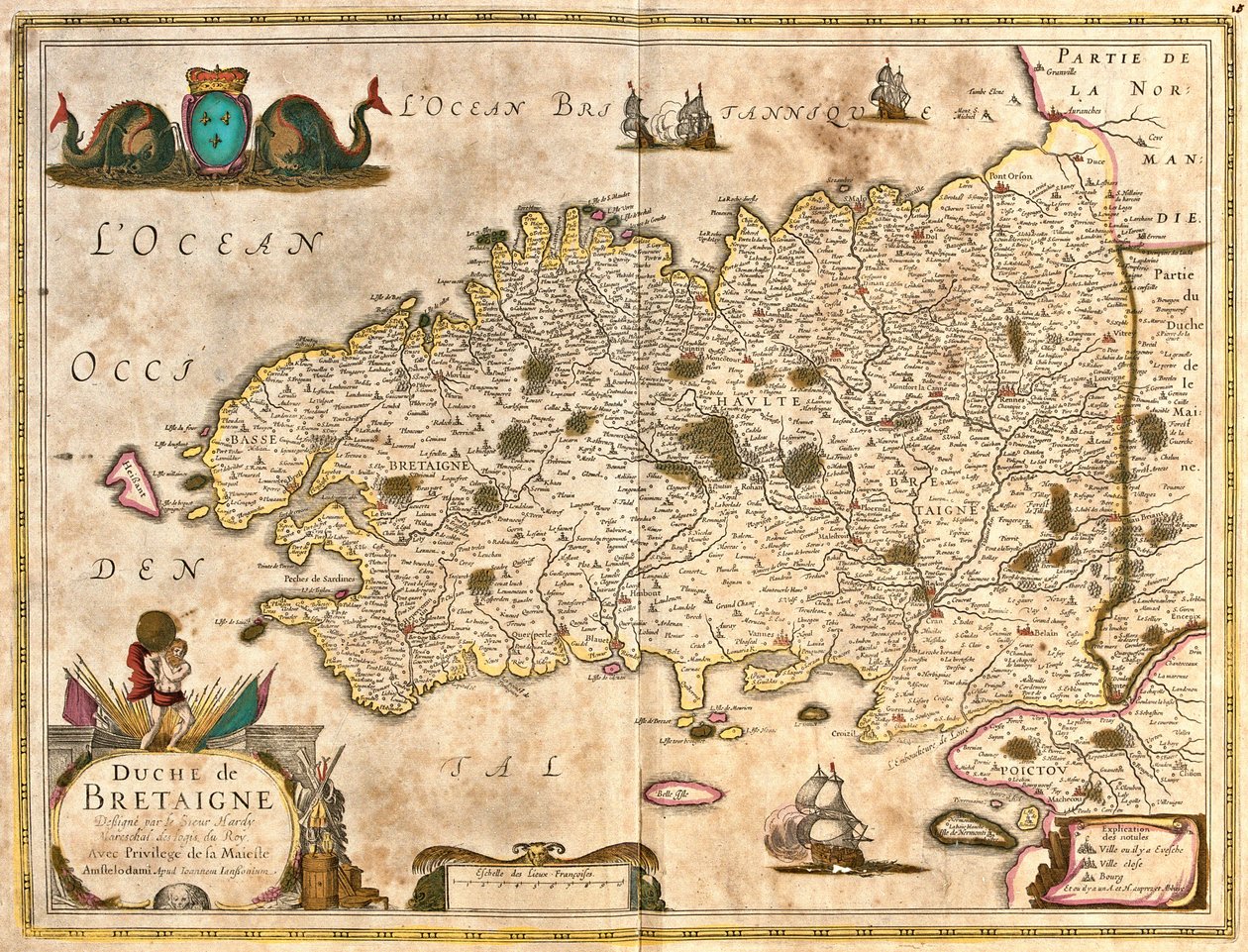 Karte des Herzogtums Bretagne (Frankreich) von Frederick de Wit