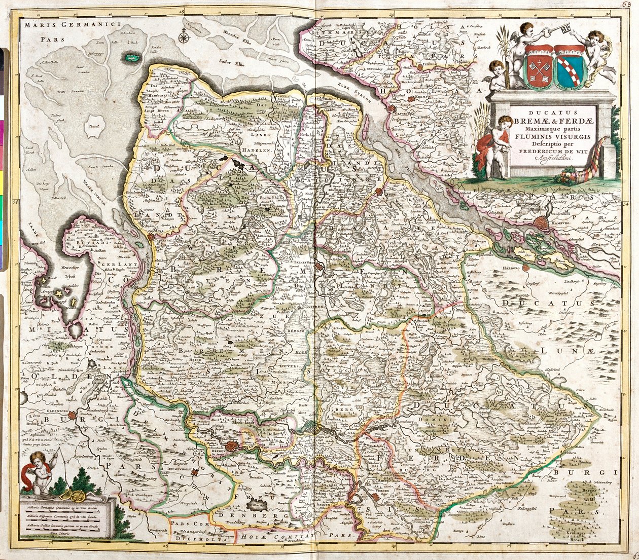 Karte des Herzogtums Bremen und Verden (Deutschland) von Frederick de Wit
