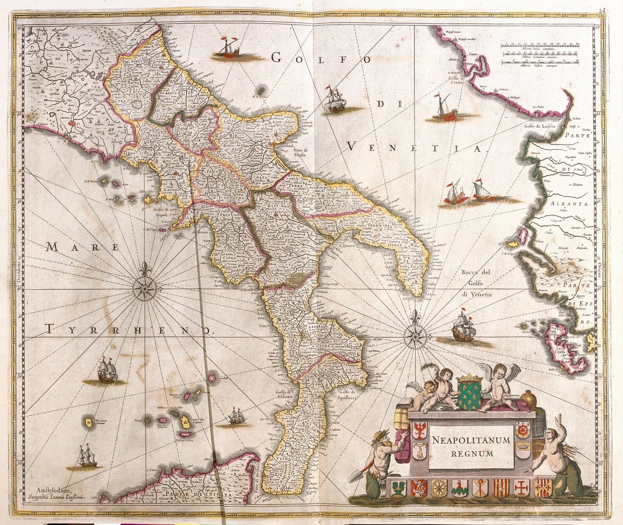 Karte des Königreichs Neapel (Italien) von Frederick de Wit