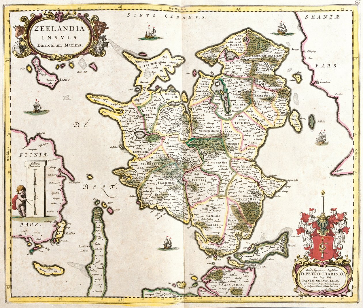 Karte der Insel Seeland (Niederlande) von Frederick de Wit
