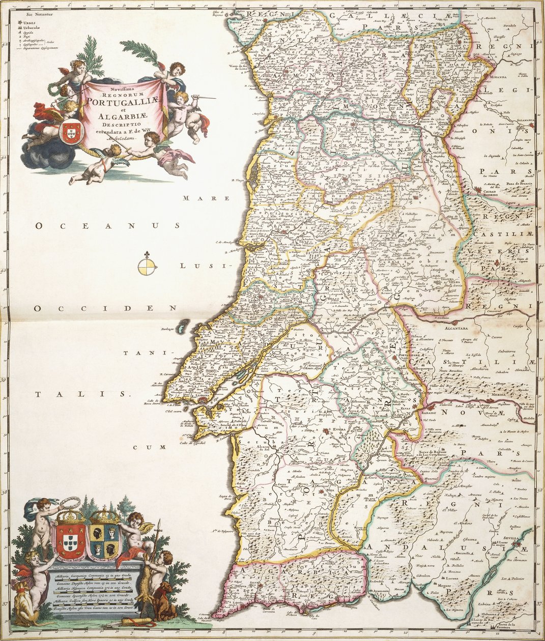 Karte von Portugal, ca. 1680 von Frederik de Wit