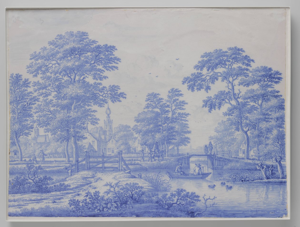 Plakette mit Blick auf Overschie bei Rotterdam von Frederik van Frytom (attributed to)