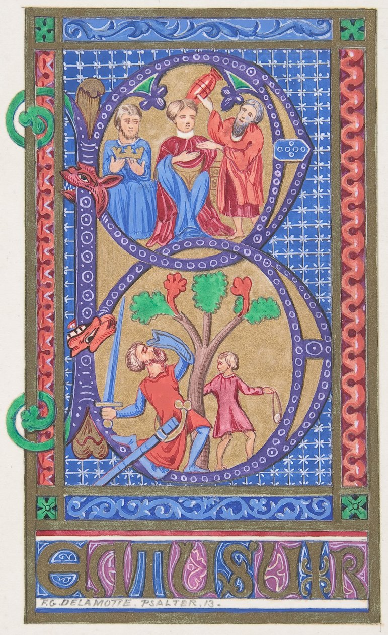 Illuminierte Initiale B, 1830-62 von Freeman Gage Delamotte