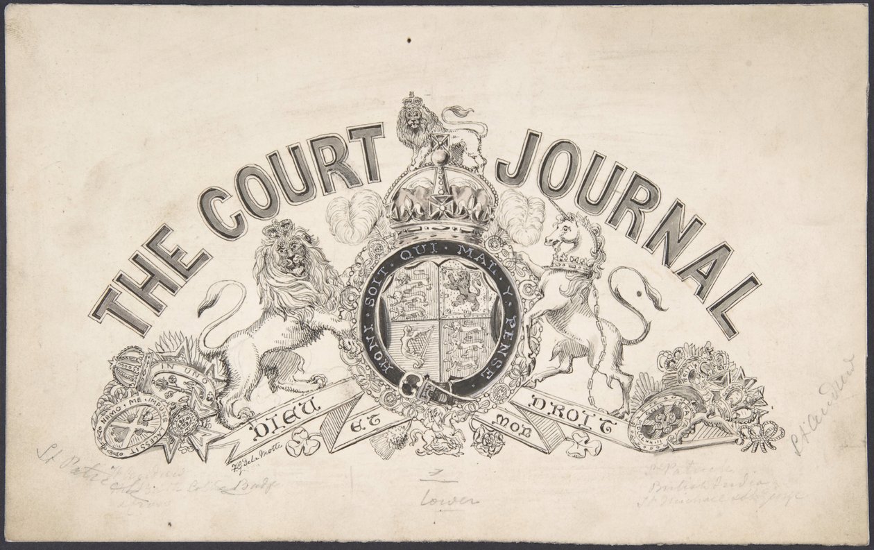 Titelseitengestaltung für The Court Journal, 1830-62 von Freeman Gage Delamotte