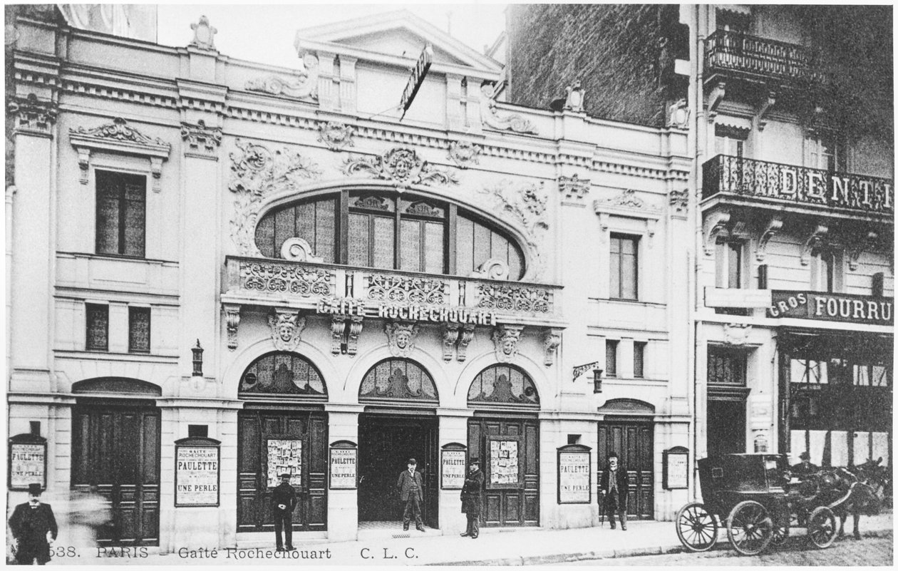 Postkarte mit Cafe-concert Gaite Rochechouart, 15 Boulevard Rochechouart, Paris, ca. 1900 von French Photographer