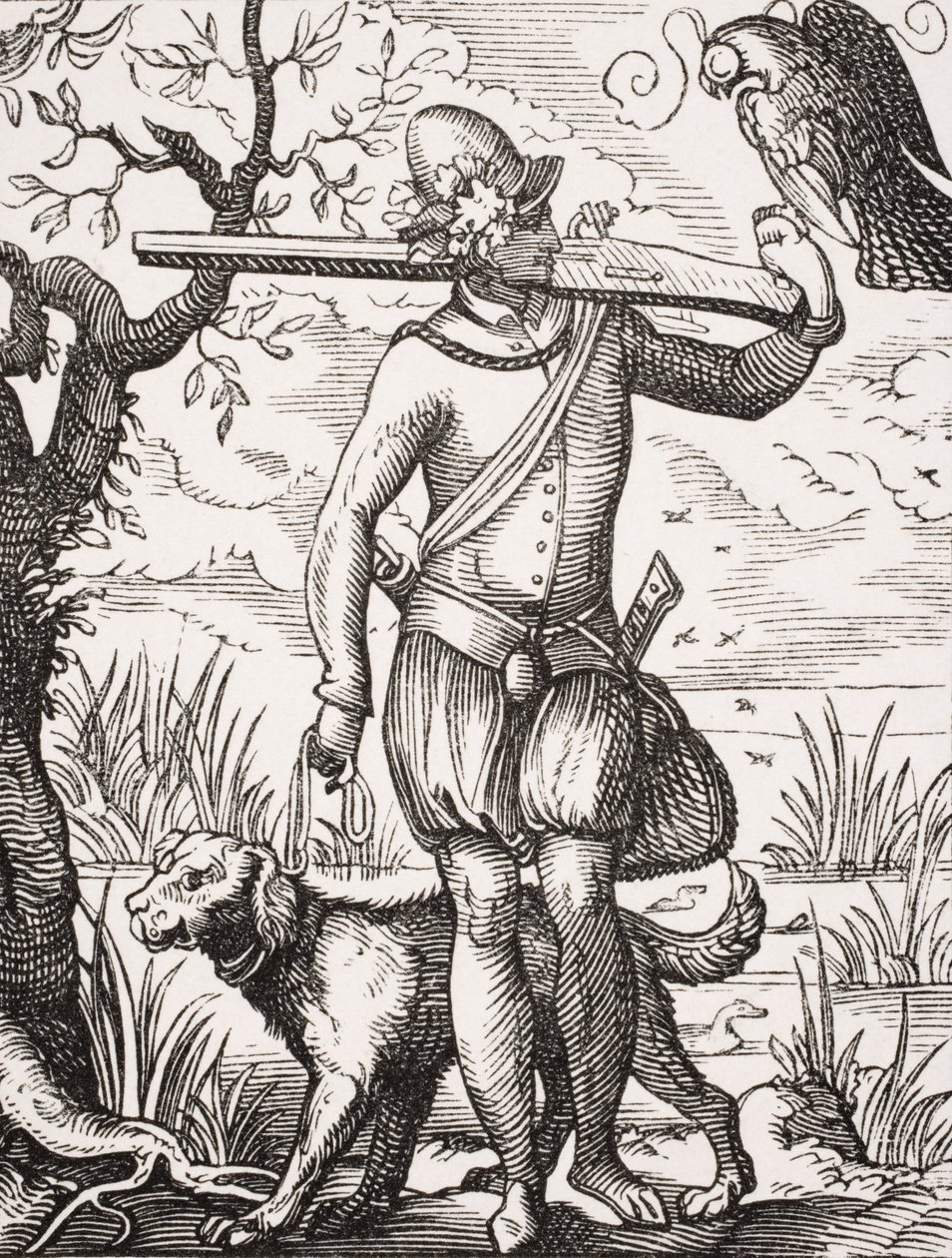Ein deutscher Falkner, nach einem Stich von Jost Amman (1539-91) aus 