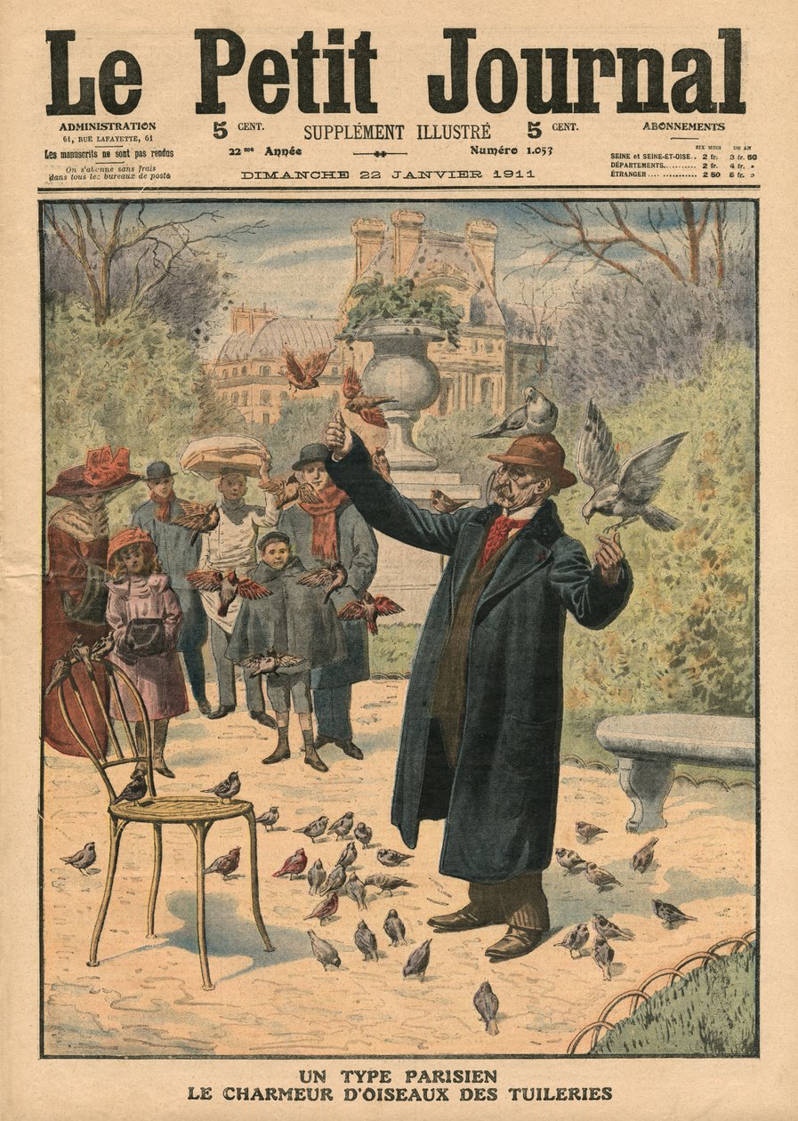 Ein Pariser Typ, der Vogelfänger der Tuilerien, Illustration aus 