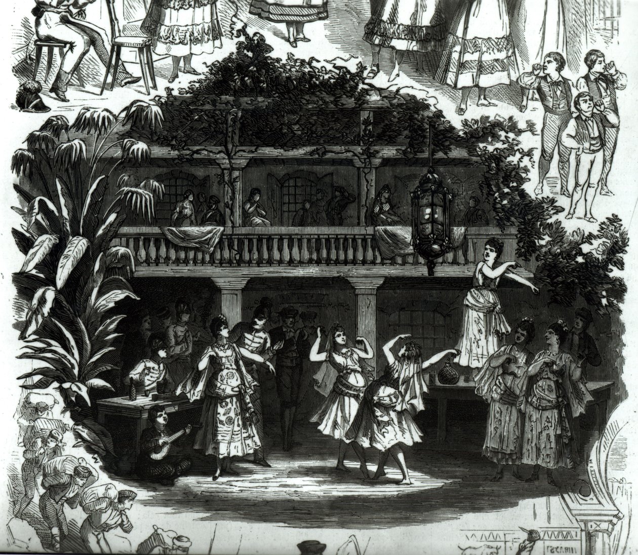 Carmen in der Lilas Pastia Taverne, Szene aus der Oper von Georges Bizet (1838-75) von French School