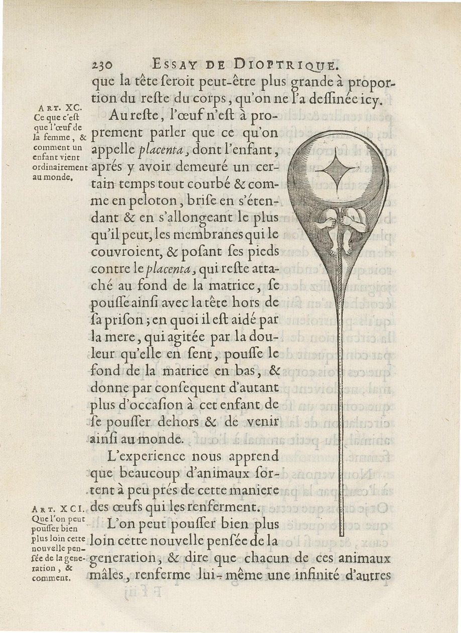 Homunculus im menschlichen Sperma dargestellt, aus Essay de Dioptrique von Niklass Hartsoeker, 1694 von French School