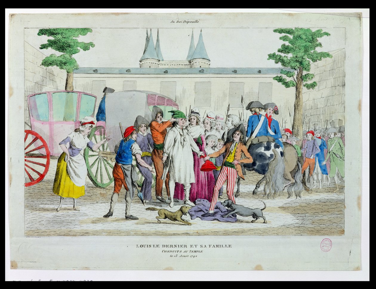 Ludwig XVI. (1754-93) und seine Familie werden zum Temple gebracht, 13. August 1792 von French School