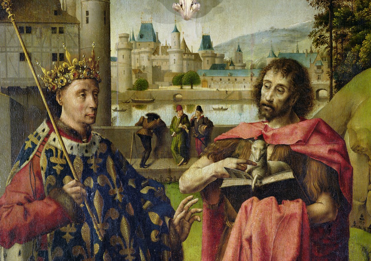 Pariser Parlamentsaltar, Detail von St. Louis und St. Johannes dem Täufer von French School