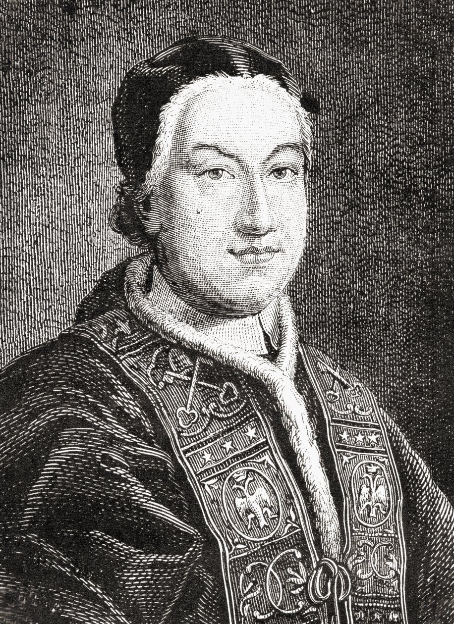 Porträt von Pius VI (Giovanni Angelo Braschi), Papst von 1775 von French School