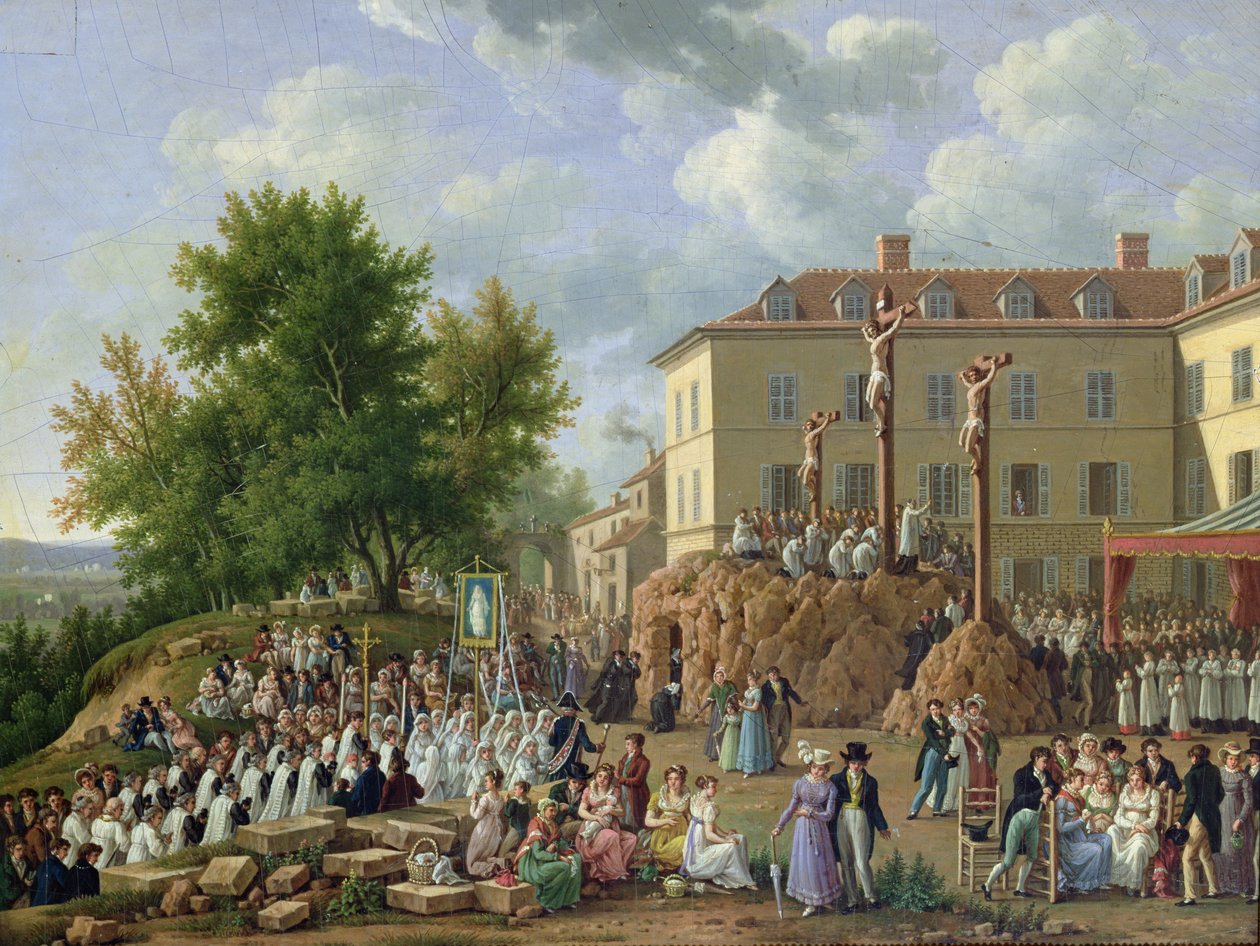 Religiöse Prozession nach Mont Valerien, 1819 von French School