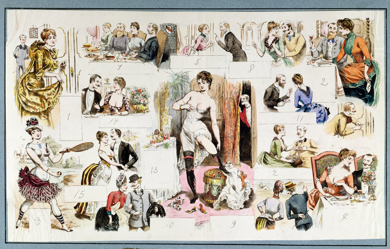 Szenen aus dem täglichen Leben einer Kurtisane, ca. 1880 von French School