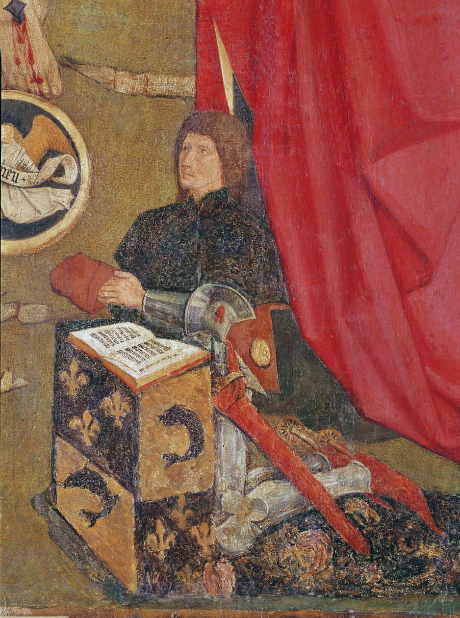 Das Kruzifix des Parlaments von Toulouse, Detail des Dauphins, des zukünftigen Ludwig XI. (1423-83) von French School