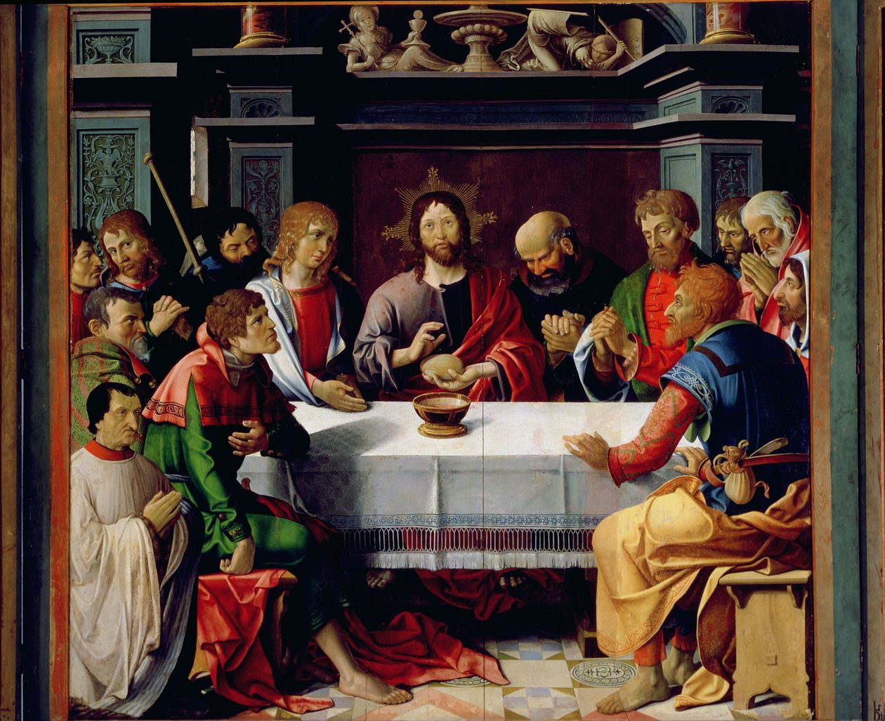 Das letzte Abendmahl, zentrales Panel des Eucharistie-Triptychons, 1515 von French School