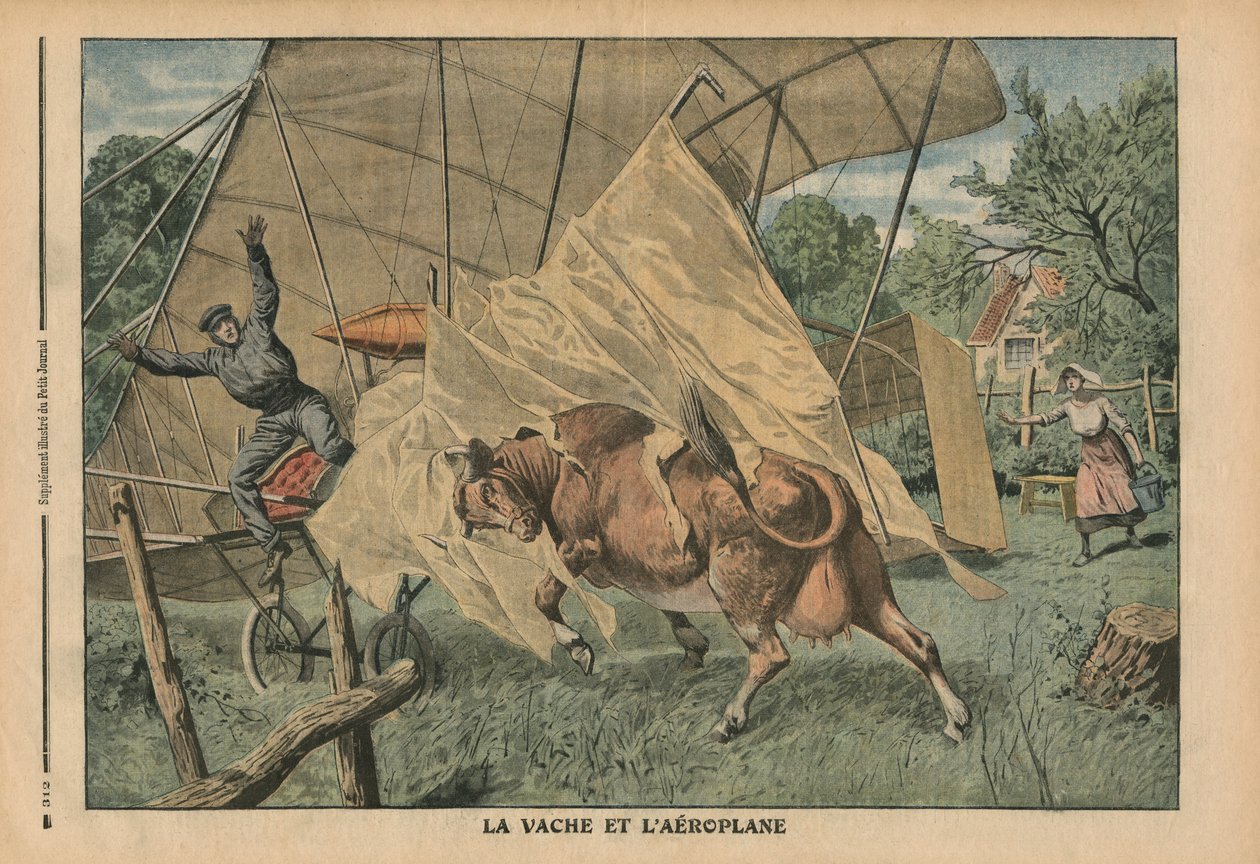 Die Kuh und das Flugzeug, Illustration aus 