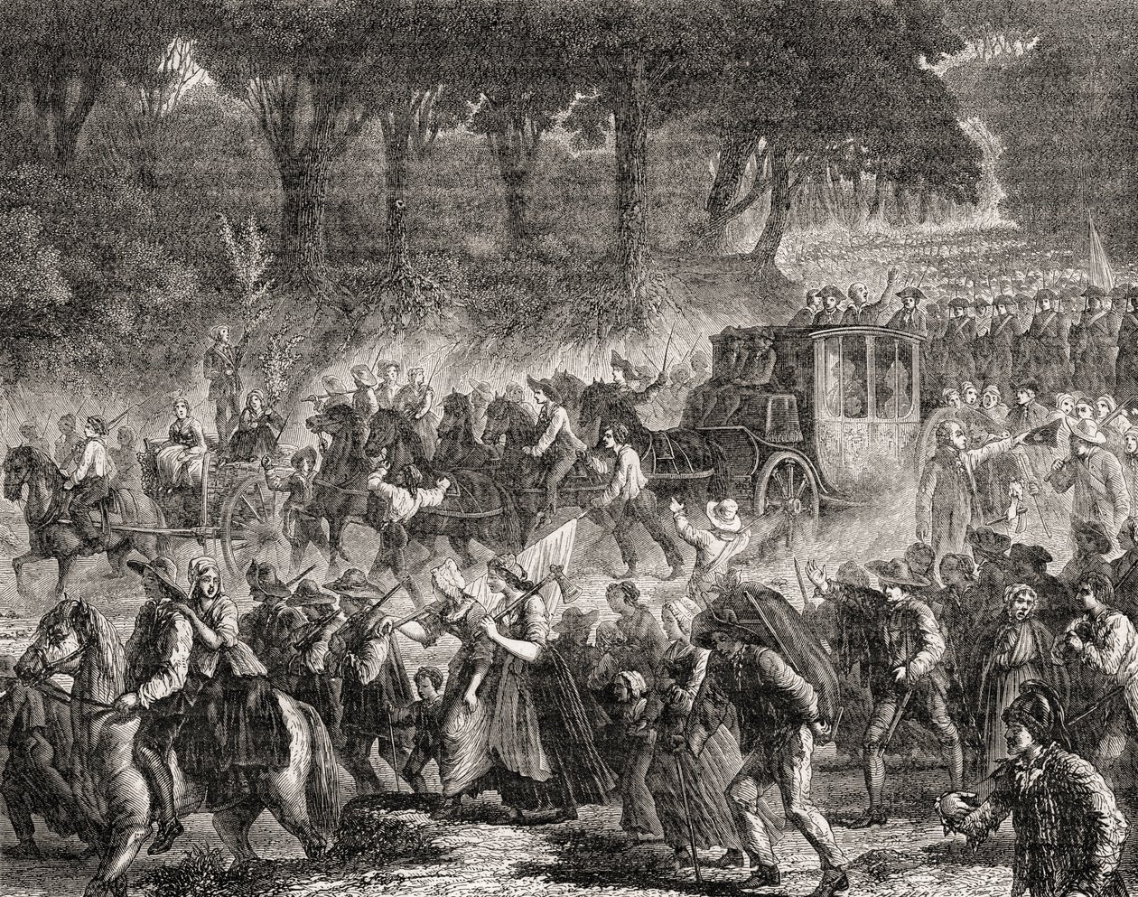 Die Rückkehr der französischen Königsfamilie nach Paris im Jahr 1791 von French School