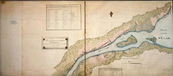 Topographische Karte von Detroit, 1796 von French School