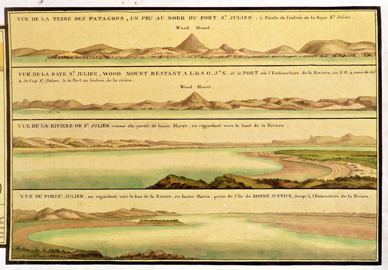 Ansichten des Hafens von San Julian, Patagonien von French School